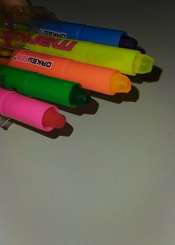 Renkli 5'li fosforlu mum kalem Seti ML-590-5 - Görsel 3