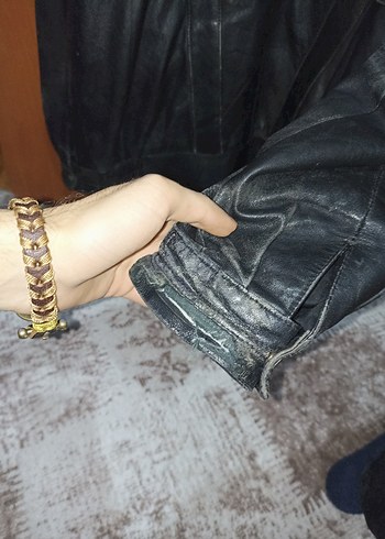 Siyah Deri Biker Ceket - Görsel 3