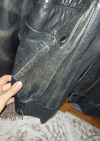 Siyah Deri Biker Ceket - Görsel 10