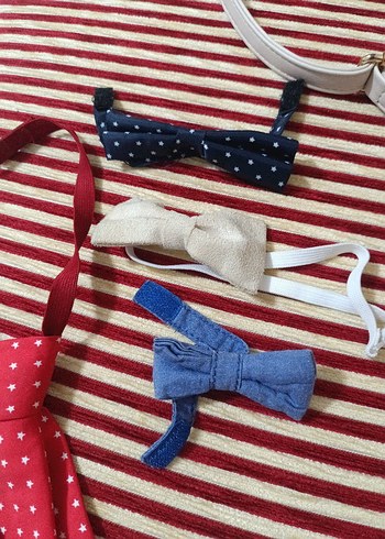 Beden Çocuklar için Renkli Kurdeleli Papyon ve Kravat