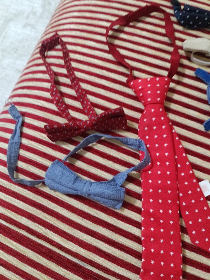 Çocuklar için Renkli Kurdeleli Papyon ve Kravat - Görsel 2