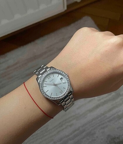 Beden beyaz Renk Fossil gümüş saat