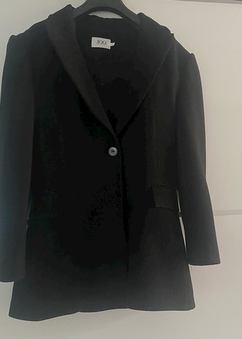 s Beden Düğmeli Siyah Midi Kadın Blazer Ceket