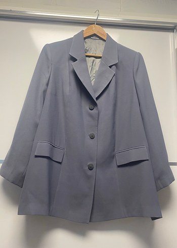 50 Beden Düğmeli Gri Kadın Blazer Ceket