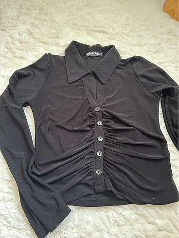 Siyah crop bluz