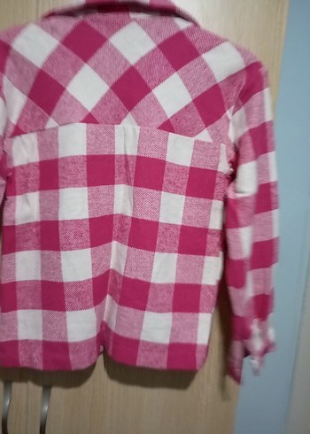 Pembe Ekose Düğmeli çocuk gömlek - Görsel 3