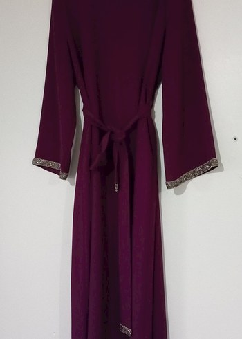 mor Uzun Kollu Drapeli Kadın Elbise - Görsel 2