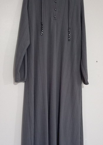 Gri Uzun Pilili Kadın Elbise - Görsel 2