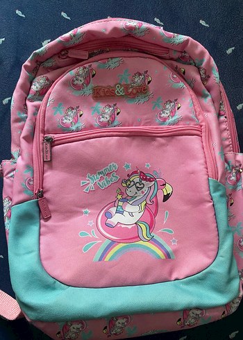 Pembe Unicorn Desenli Çocuk Okul Çantası