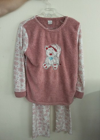 Pembe Nakışlı Uzun Kollu Kadın Pijama Takımı