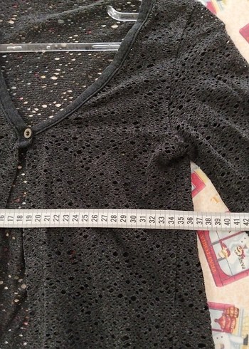 Dantel Detaylı Siyah V Yaka Hırka - Görsel 6