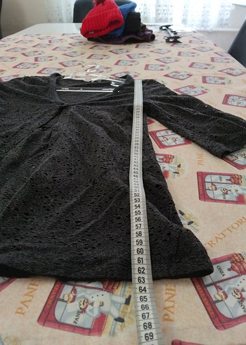 Dantel Detaylı Siyah V Yaka Hırka - Görsel 5