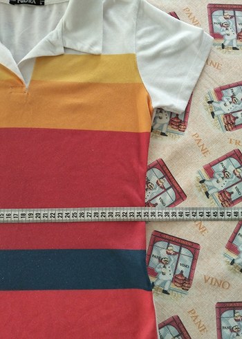 Renkli Çizgili Kız Polo Tişört - Görsel 3