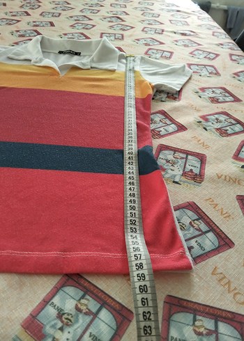 Renkli Çizgili Kız Polo Tişört - Görsel 2