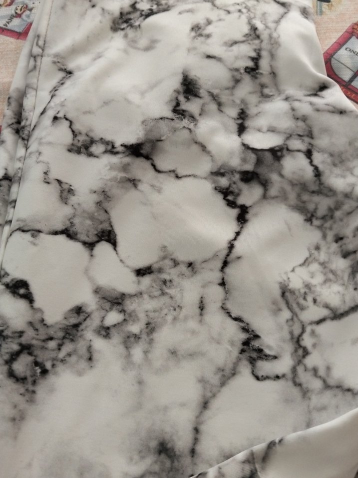 Beyaz Gri Desenli Uzun Kadın Tayt - Görsel 2