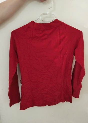 Kırmızı Uzun Kollu Hamile Tişörtü - Görsel 6