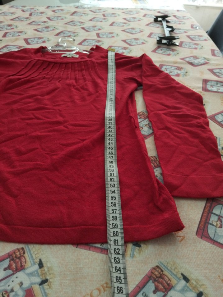 Kırmızı Uzun Kollu Hamile Tişörtü - Görsel 3