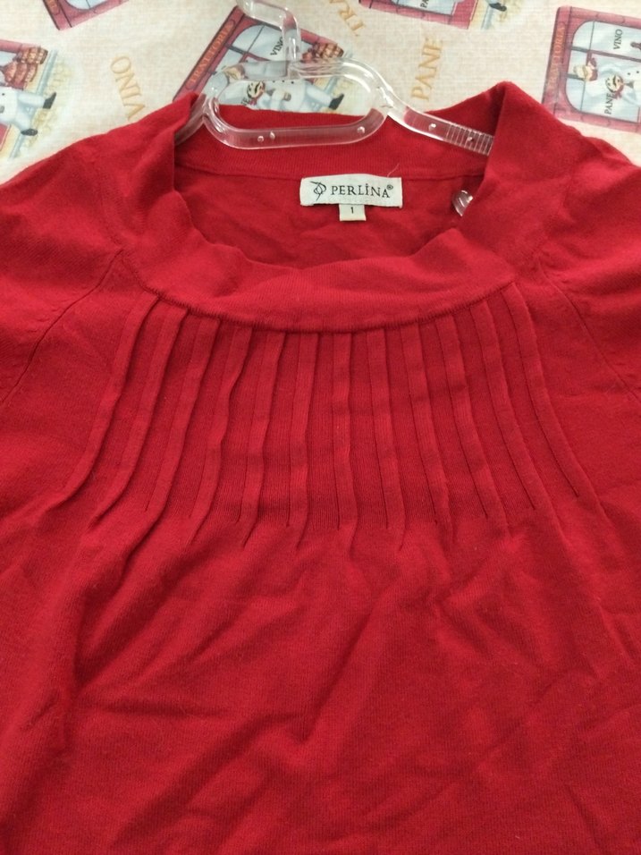 Kırmızı Uzun Kollu Hamile Tişörtü - Görsel 5