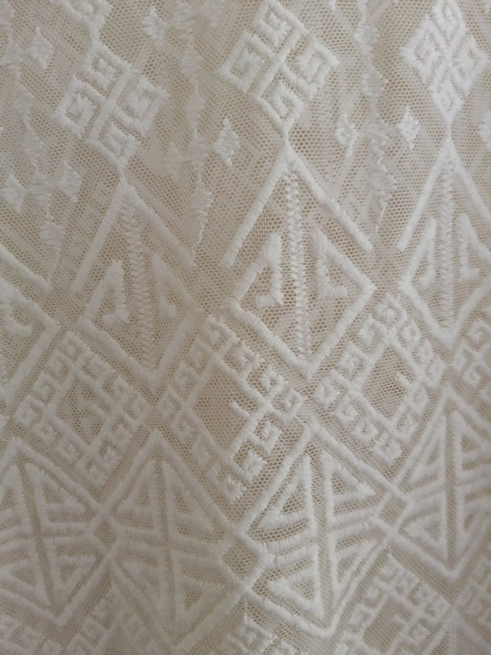 Dantel Detaylı Beyaz Bohem Kısa Kollu Bluz - Görsel 2