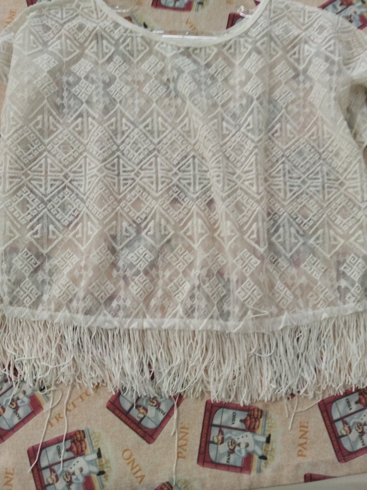 Dantel Detaylı Beyaz Bohem Kısa Kollu Bluz - Görsel 4