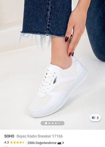 SOHO Beyaz Bağcıklı Kadın Sneaker