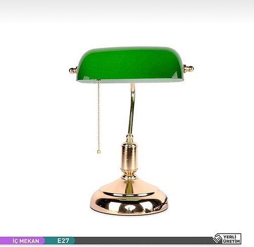  Beden Ack banker masa lambası gold yeşil