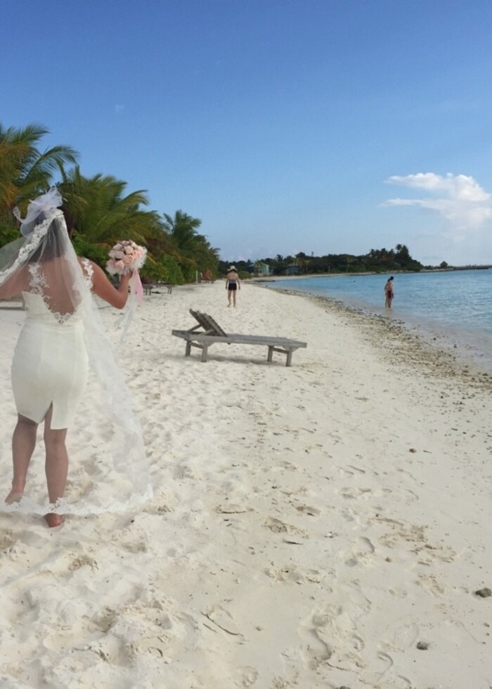 Beyaz after parti elbisesi mini gelinlik l beden - Görsel 2