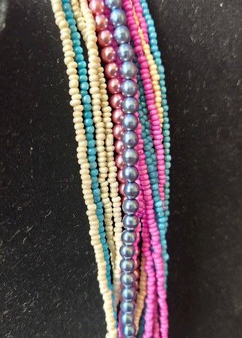 Renkli Uzun Çoklu Kolye - Görsel 2