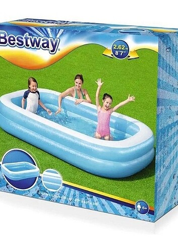  Beden Bestway Dikdörtgen Jumbo Aile Havuzu