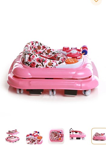 Eda Taşpınar Renkli Pembe Bebek Yürüteci