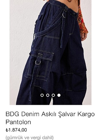 l Beden Urban outfitters denim cepli kargo pantolon