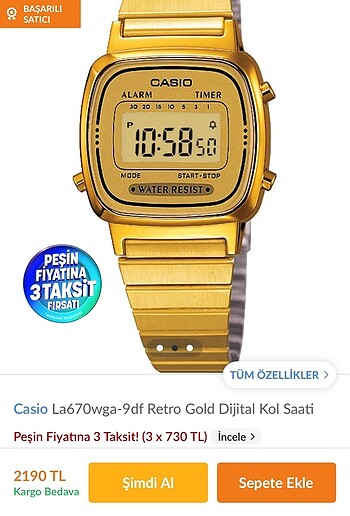 Casio gold saat