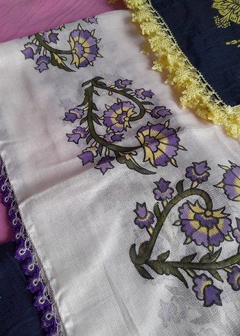 Dantel Detaylı Renkli Kadın Fuları - Görsel 5