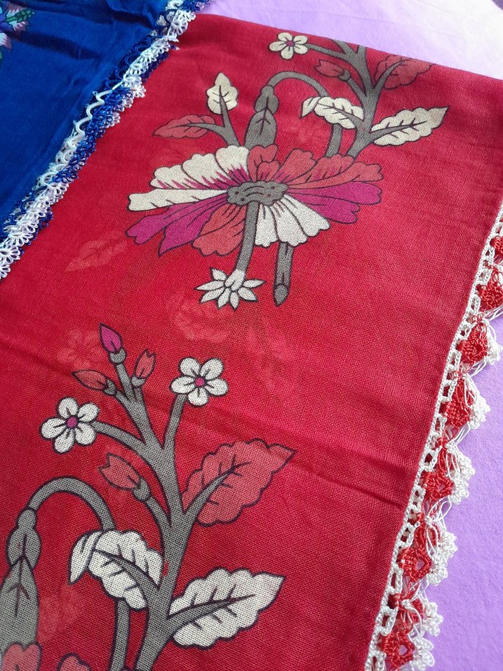 Dantel Detaylı Renkli Kadın Fuları - Görsel 2