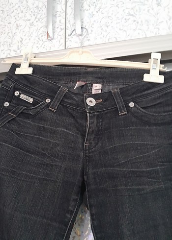 Kadın Siyah Batik Desenli Denim Pantolon - Görsel 3