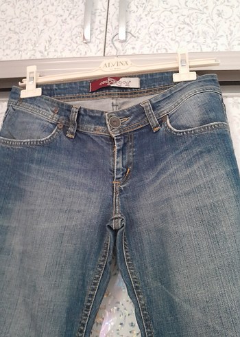 Kadın Mavi Batik Desenli Kot Pantolon - Görsel 2