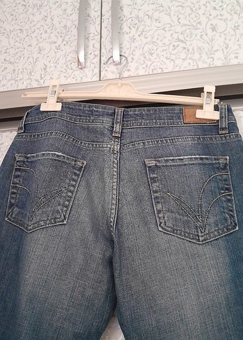 Kadın Mavi Batik Desenli Kot Pantolon - Görsel 5