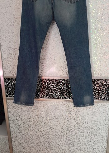 Kadın Mavi Batik Desenli Kot Pantolon - Görsel 3