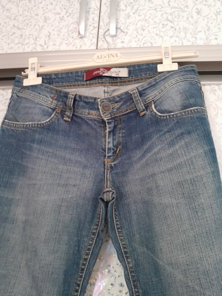 Kadın Mavi Batik Desenli Kot Pantolon - Görsel 2