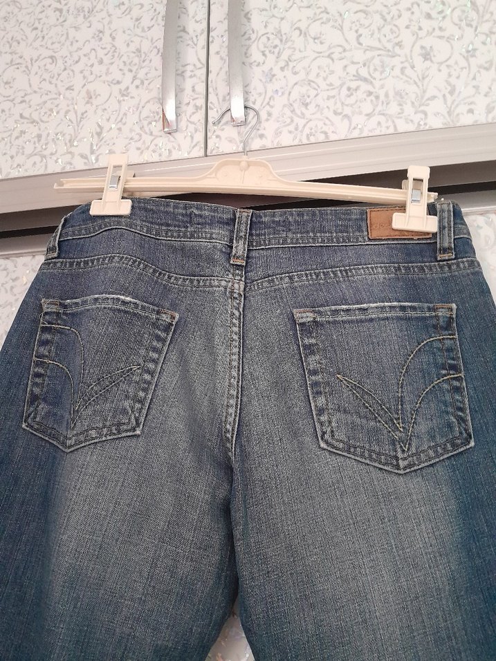 Kadın Mavi Batik Desenli Kot Pantolon - Görsel 5