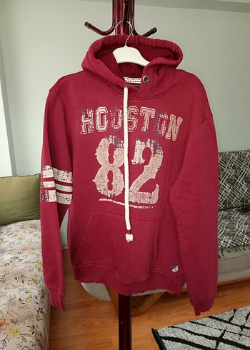 Bordo Kapüşonlu erkek Sweatshirt
