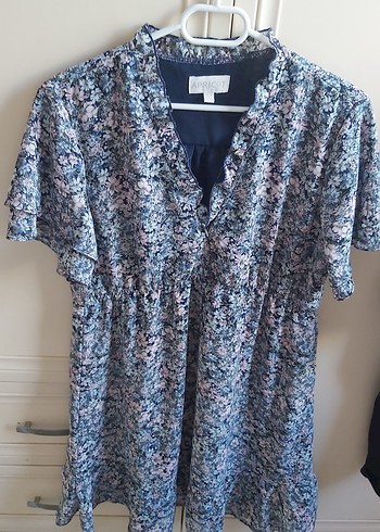 V Yaka Bağcıklı Midi Günlük Elbise - Görsel 2