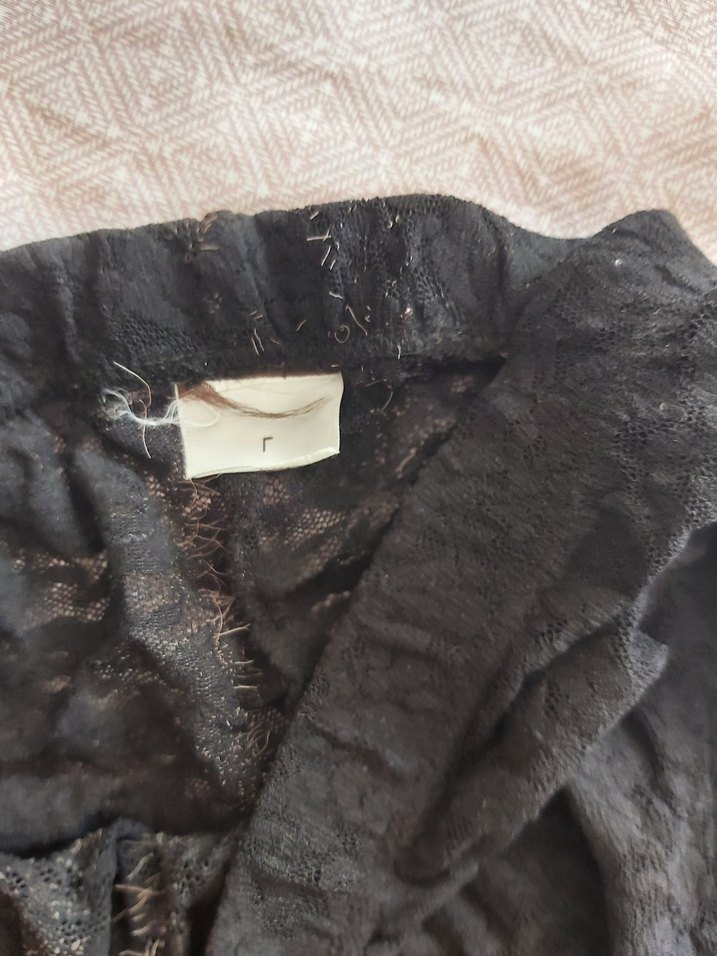 Siyah Kadın pantol şeklinde dantelli corap - Görsel 4