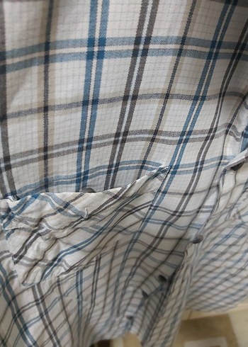 Erkek Gri Kareli Uzun Kollu Pamuklu Gömlek - Görsel 6