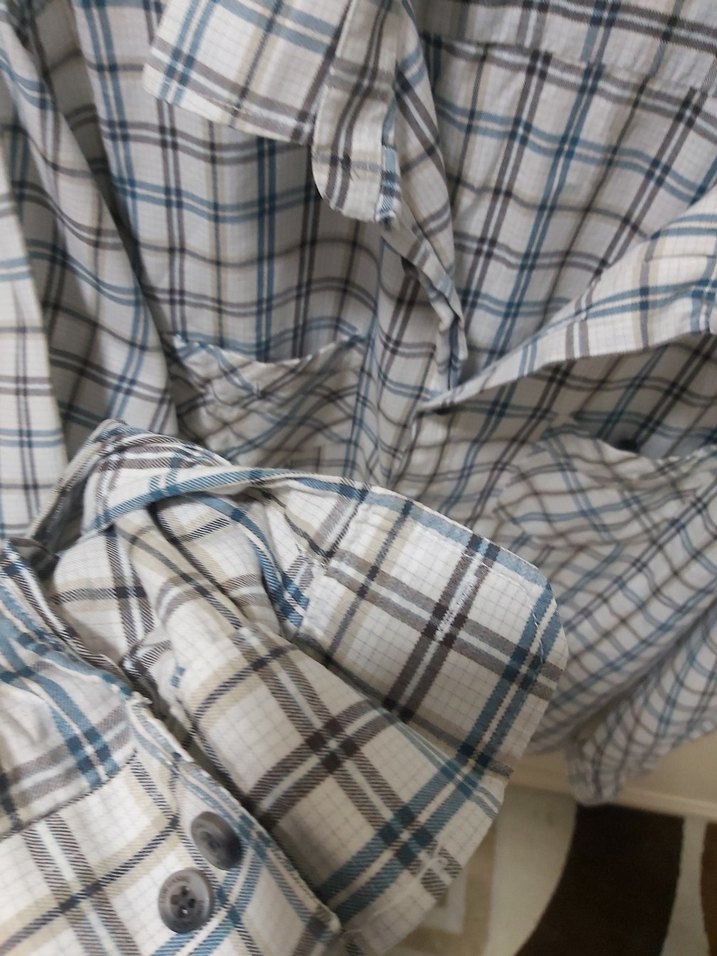 Erkek Gri Kareli Uzun Kollu Pamuklu Gömlek - Görsel 5