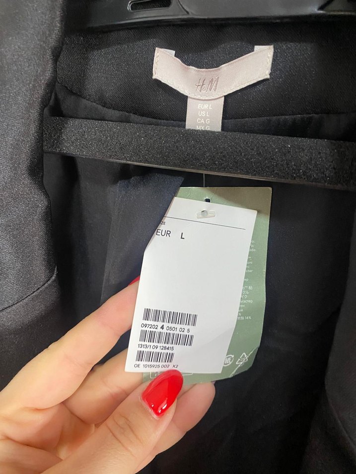 Siyah Kadın Midi Boy Düğmeli Blazer - Görsel 3