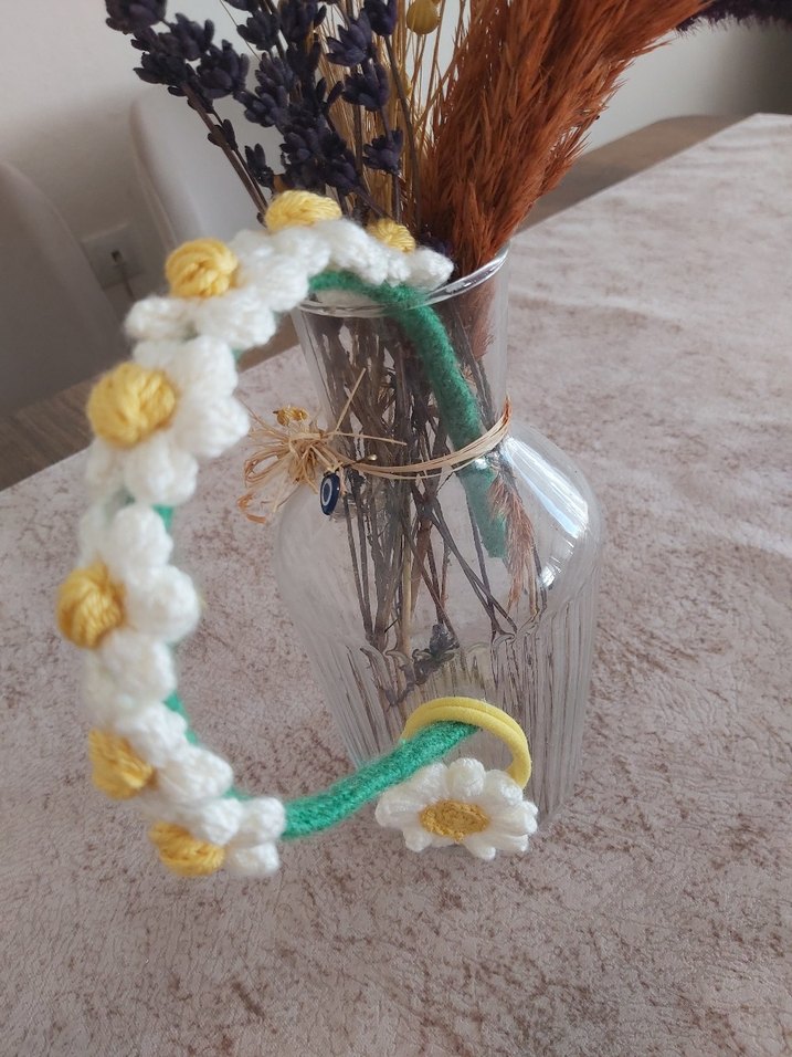 Çiçekli Çocuk Taç ve Toka Seti - Görsel 2