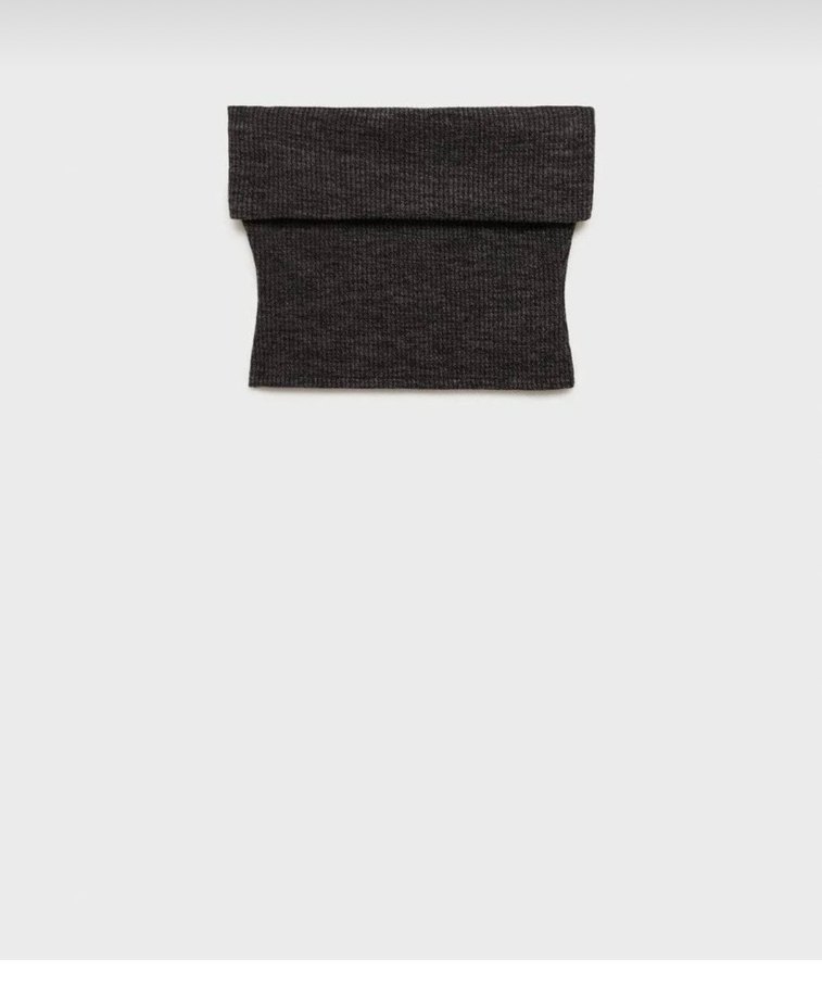 Mango gri kırçıllı straplez bluz ve ceketi - Görsel 2