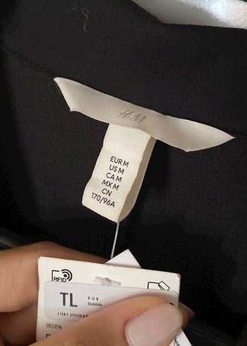 H&m Düğmeli Siyah Midi Elbise - Görsel 3