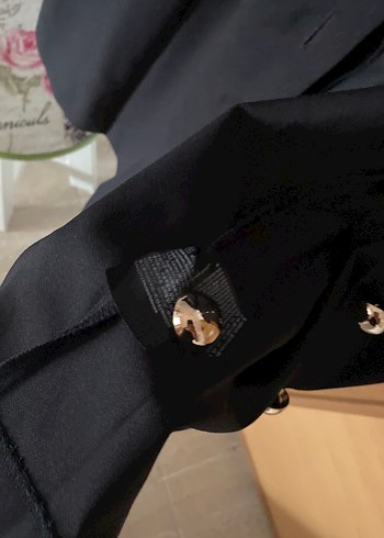 H&m Düğmeli Siyah Midi Elbise - Görsel 4